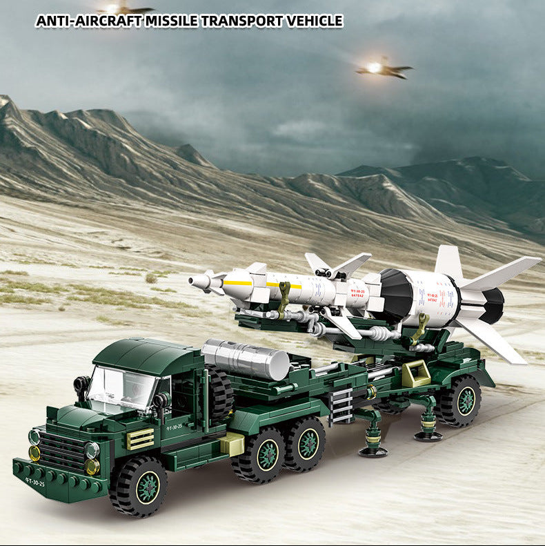 anti-aircraft missile transport vehicle - building blocks set - wange bricks - 5