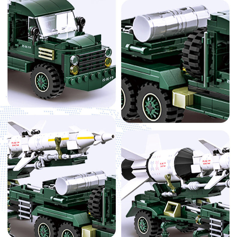 anti-aircraft missile transport vehicle - building blocks set - wange bricks - 7