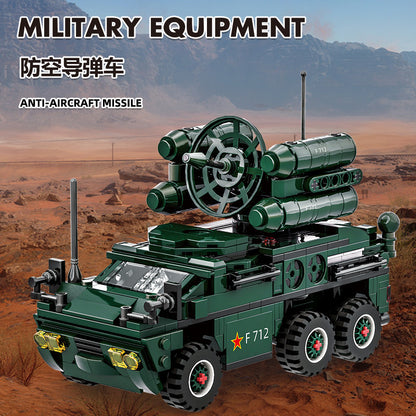 anti-aircraft missile vehicle building blocks set - wange - 1