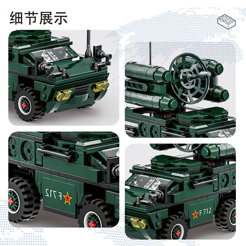 anti-aircraft missile vehicle building blocks set - wange - 2