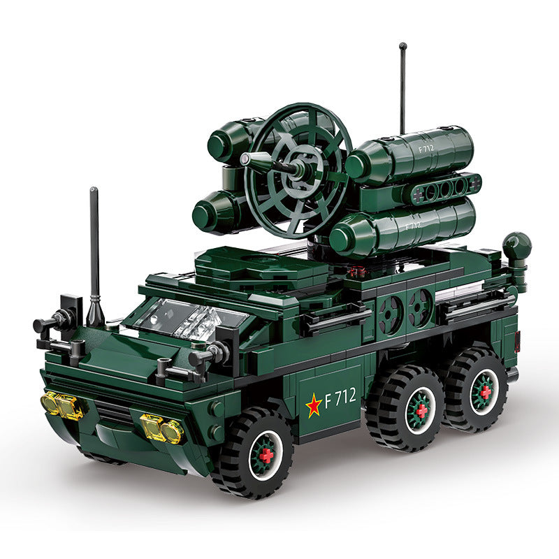 anti-aircraft missile vehicle building blocks set - wange - 3