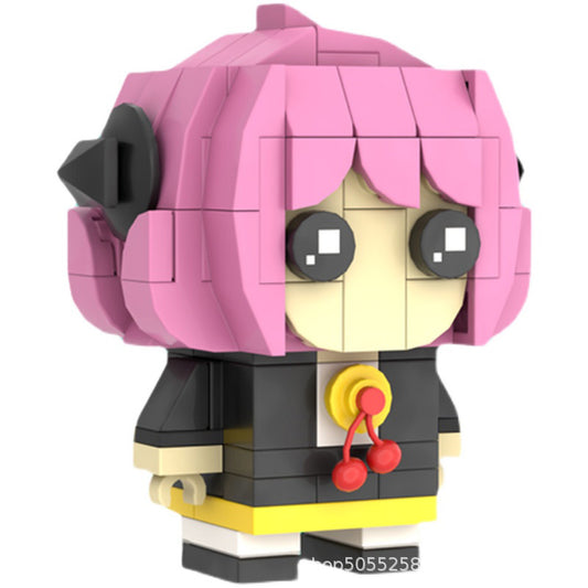 anya forger 3x3 brickheadz building set | spy x family | moc-112345 - 1