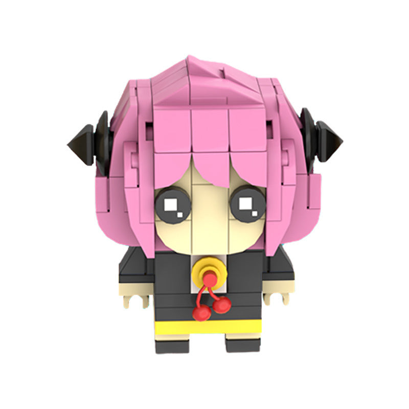 anya forger 3x3 brickheadz building set | spy x family | moc-112345 - 3