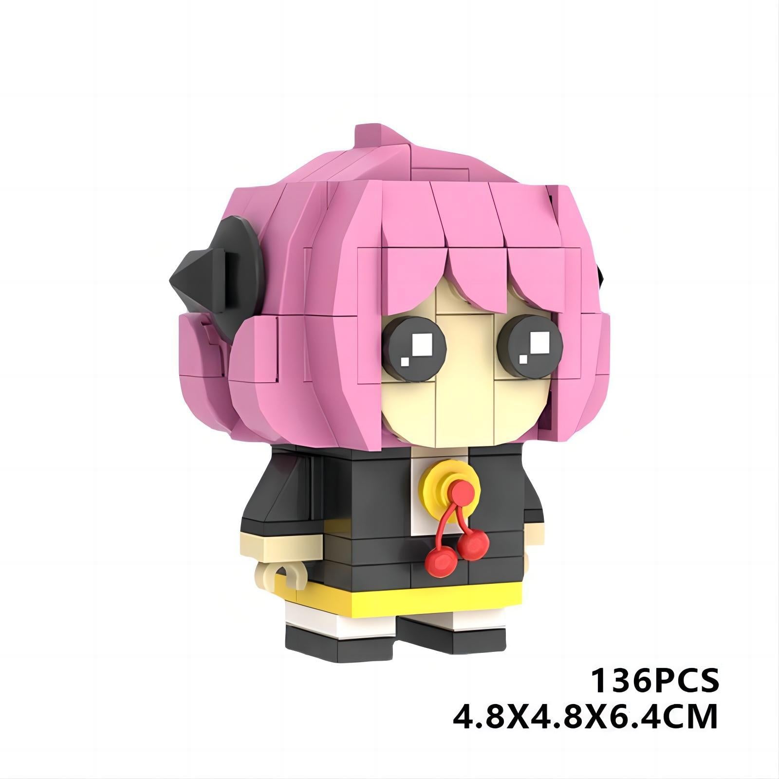 anya forger 3x3 brickheadz building set | spy x family | moc-112345 - 4