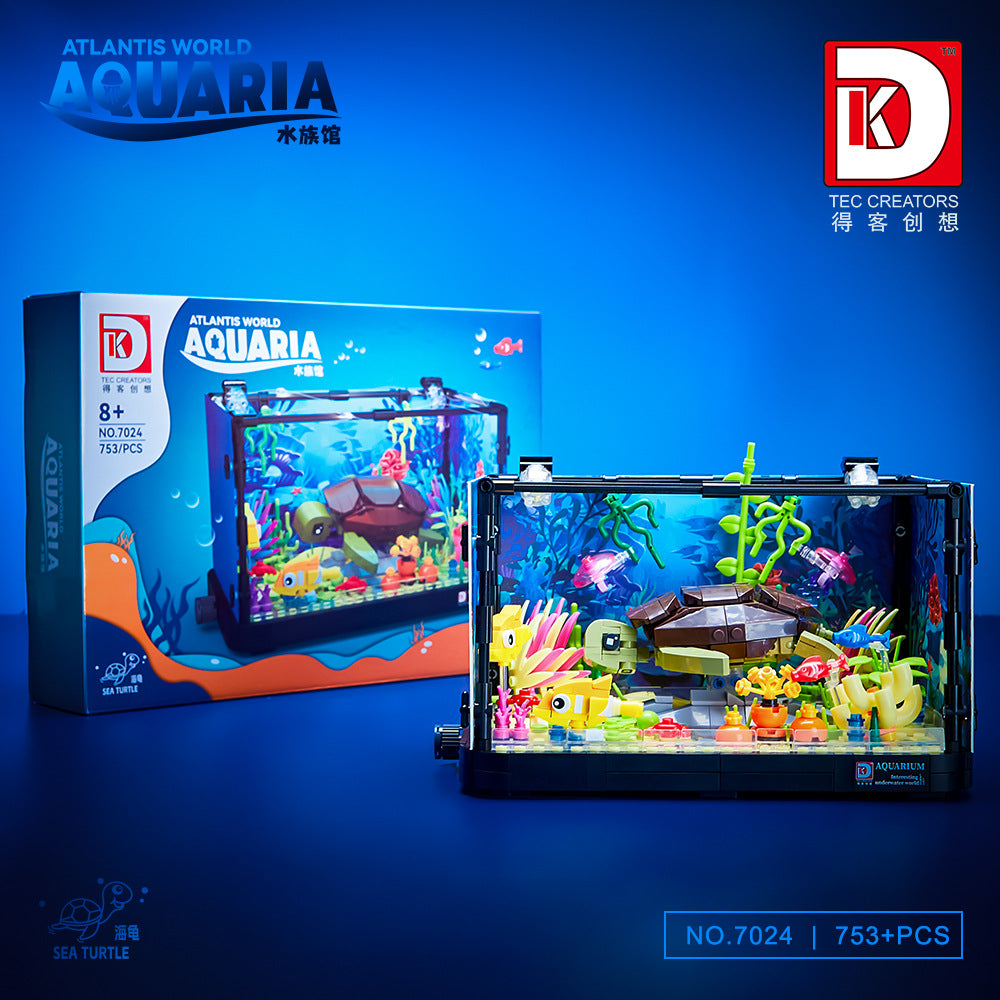 aquarium series turtle with light - 753 pcs | dk 7024 - 1