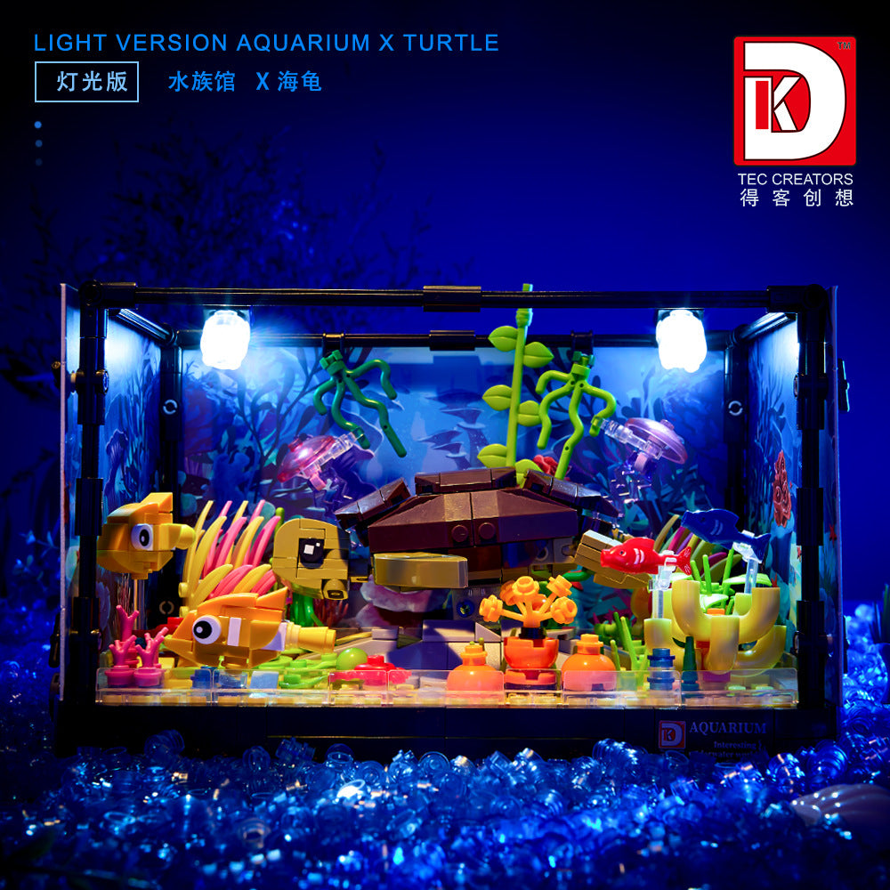 aquarium series turtle with light - 753 pcs | dk 7024 - 2