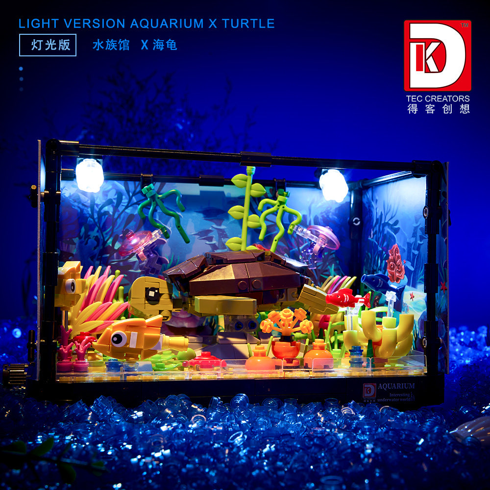 aquarium series turtle with light - 753 pcs | dk 7024 - 3