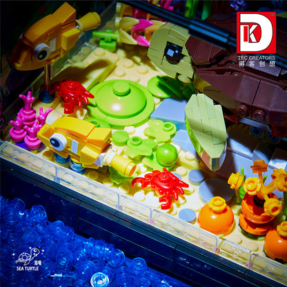 aquarium series turtle with light - 753 pcs | dk 7024 - 4