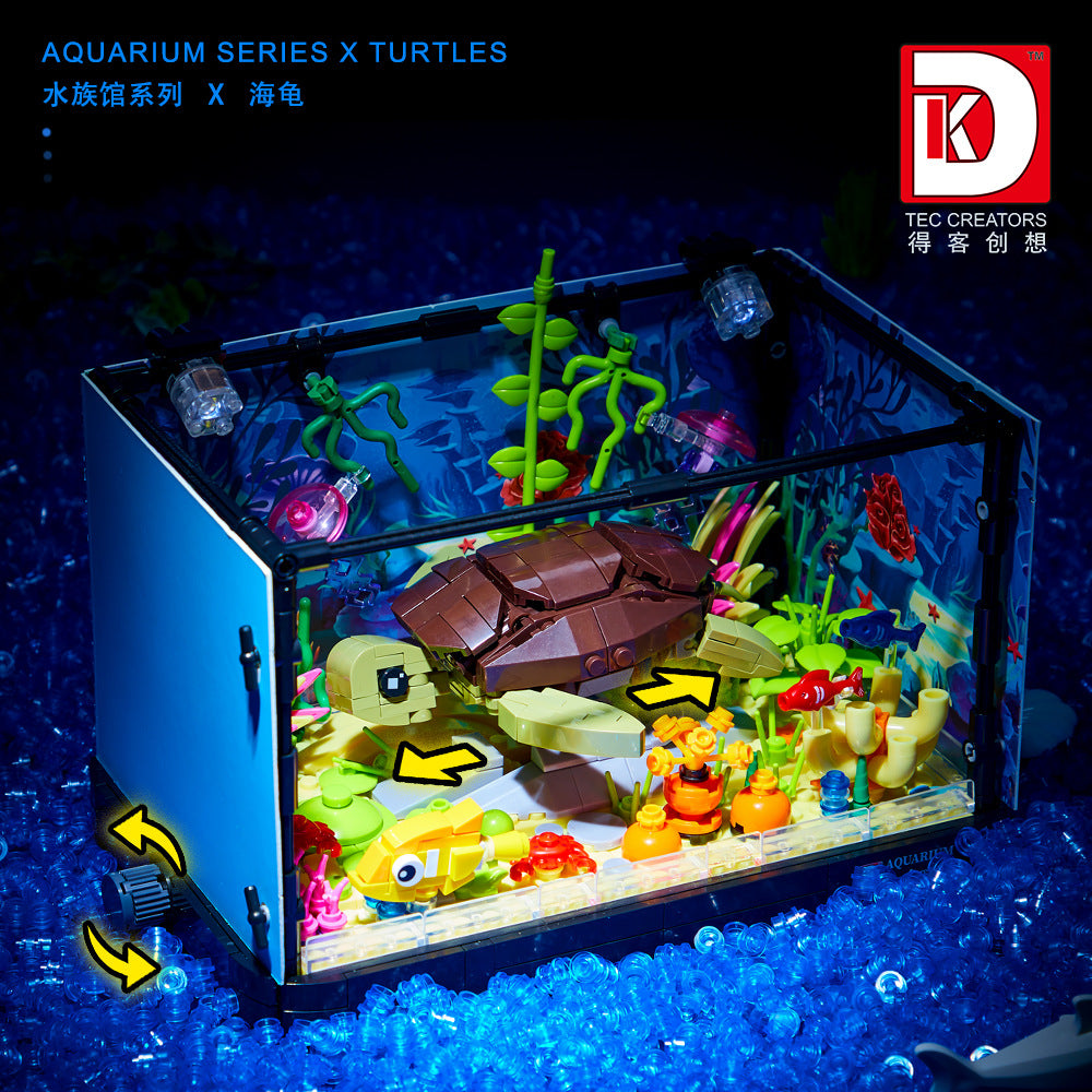 aquarium series turtle with light - 753 pcs | dk 7024 - 6