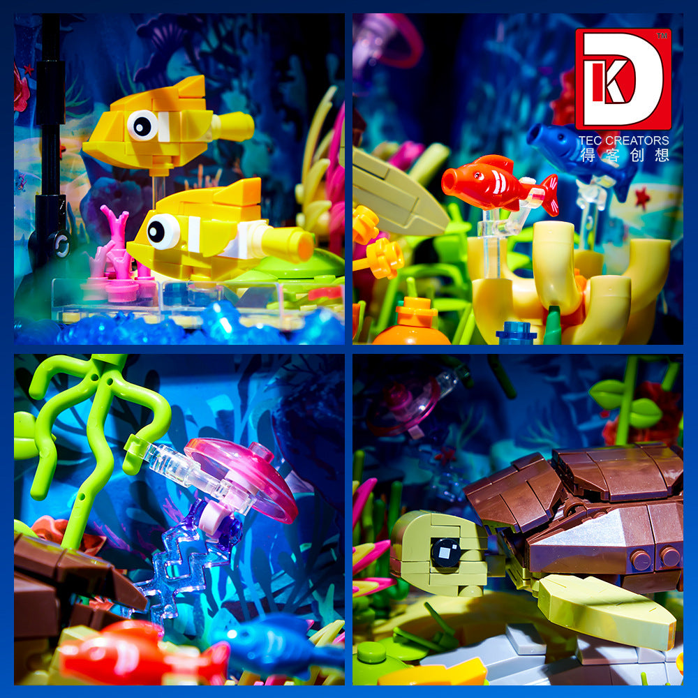 aquarium series turtle with light - 753 pcs | dk 7024 - 8