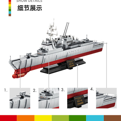 arleigh burke-class destroyer building blocks set - wange bricks - 6