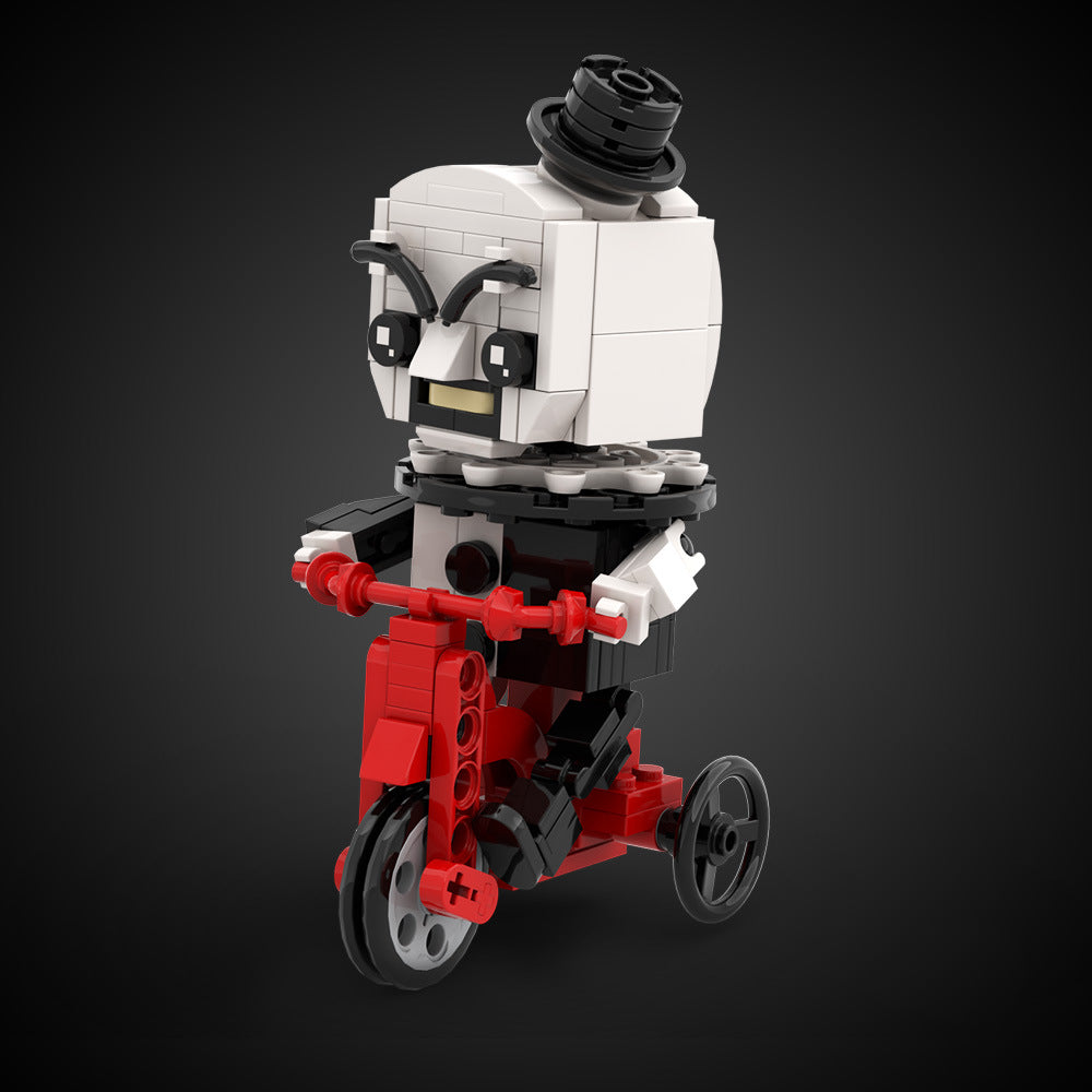 art the clown riding a bicycle building set | lego compatible - 1