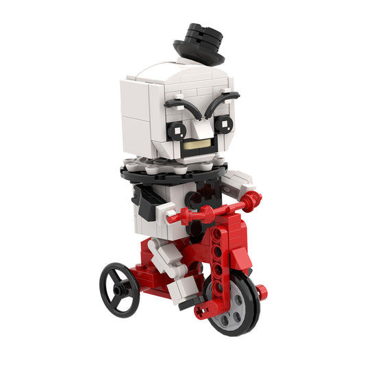 art the clown riding a bicycle building set | lego compatible - 2