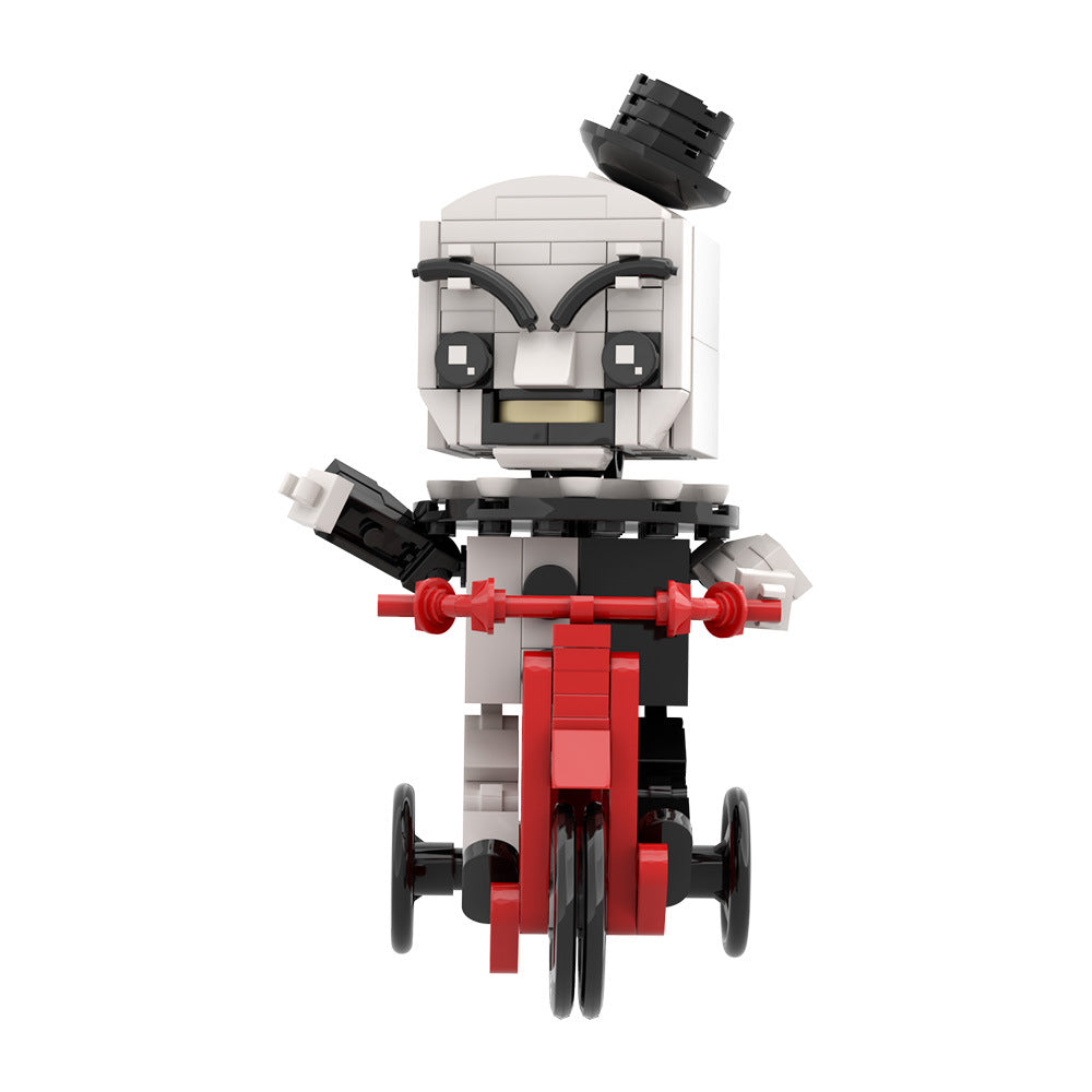 art the clown riding a bicycle building set | lego compatible - 3