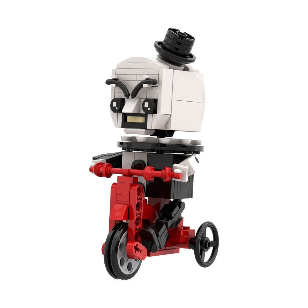 art the clown riding a bicycle building set | lego compatible - 5