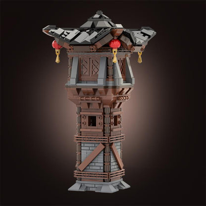 asian watchtower building set | lego compatible - 1