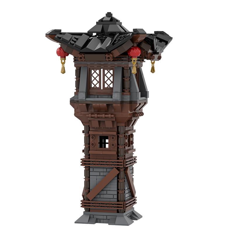 asian watchtower building set | lego compatible - 2
