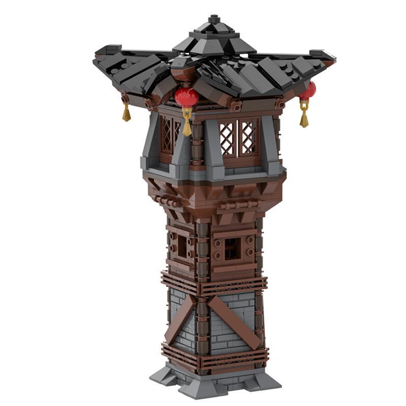 asian watchtower building set | lego compatible - 3