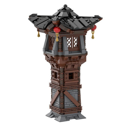 asian watchtower building set | lego compatible - 3