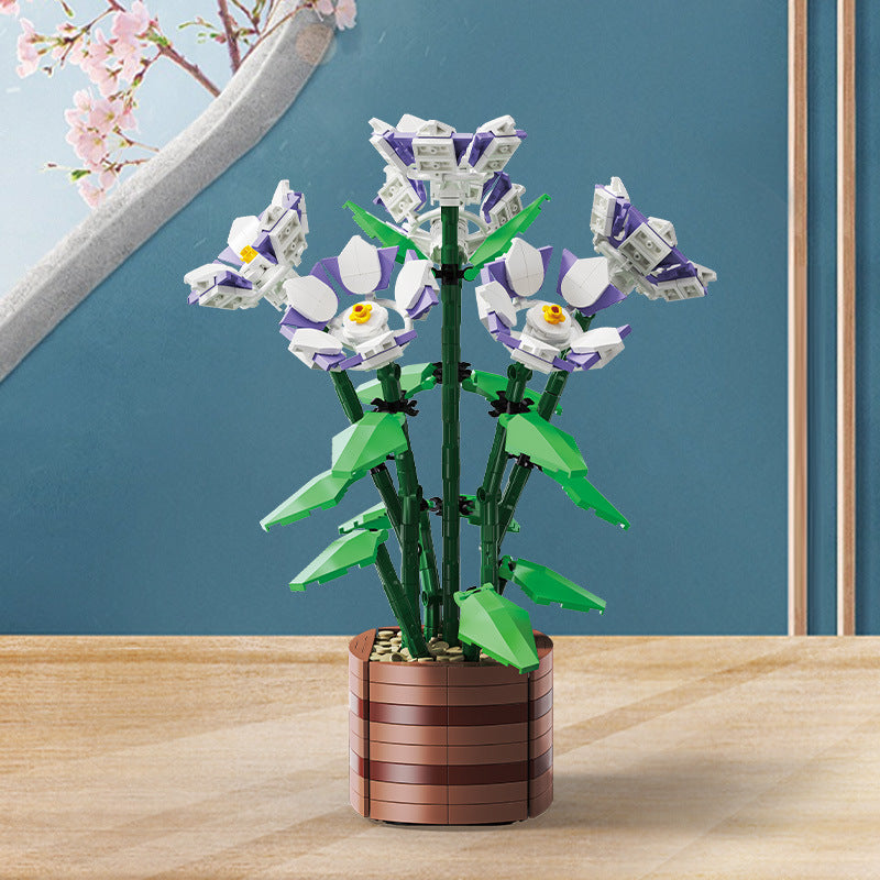 Assembling Building Blocks Potted Flowers