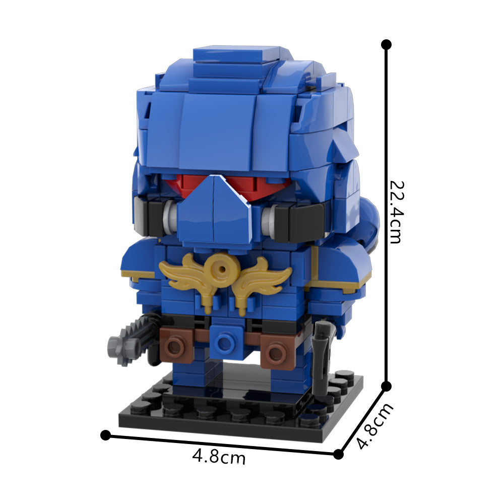astartes space marine brickheadz building set | warhammer 40k | moc-214626 - 3