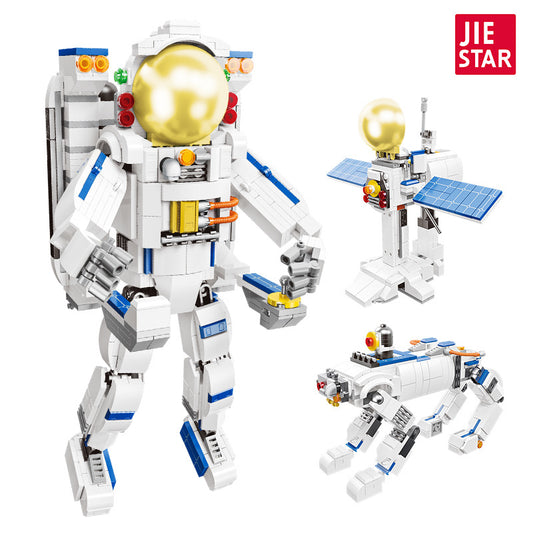 astronaut satellite robot dog 3 in 1 - 621 pcs | jiestar 58271 - 4