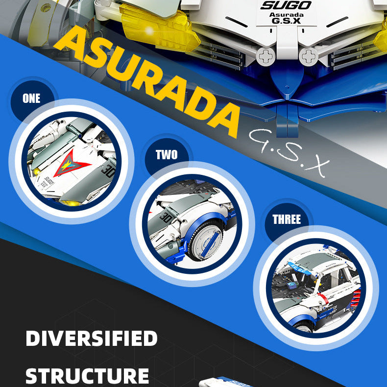 asurada gsx car building kit with remote control - jiestar 92033 - 8