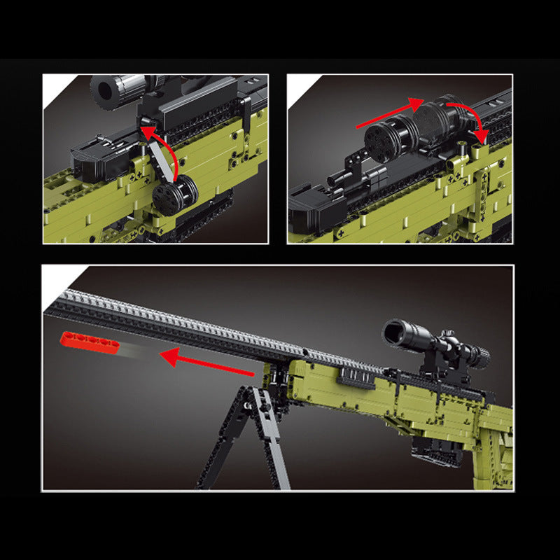 awm sniper rifle building kit - 1628 pcs | mouldking 14010 - 2