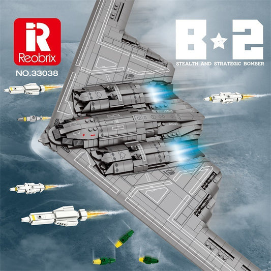 b-2 stealth and strategic bomber building block set - reobrix 33038 - 1