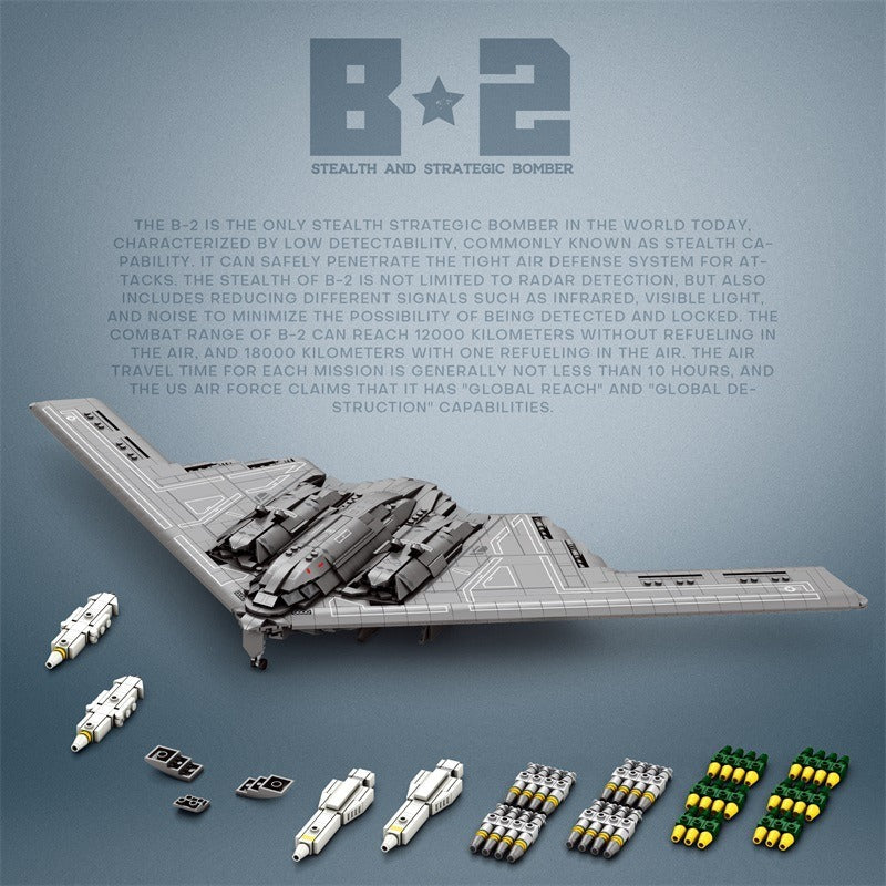 b-2 stealth and strategic bomber building block set - reobrix 33038 - 3