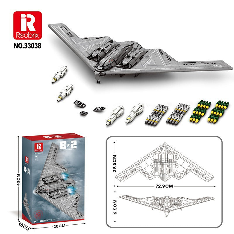 b-2 stealth and strategic bomber building block set - reobrix 33038 - 6