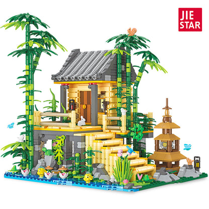 bamboo house building kit - 1945 pcs | jie star 59093 - 4