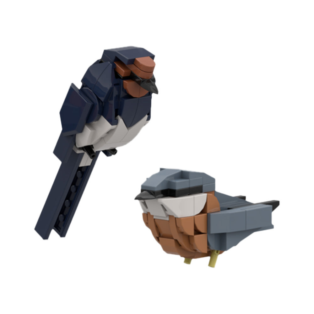 barn swallow and eurasian nuthatch building set | moc-133577 - 3