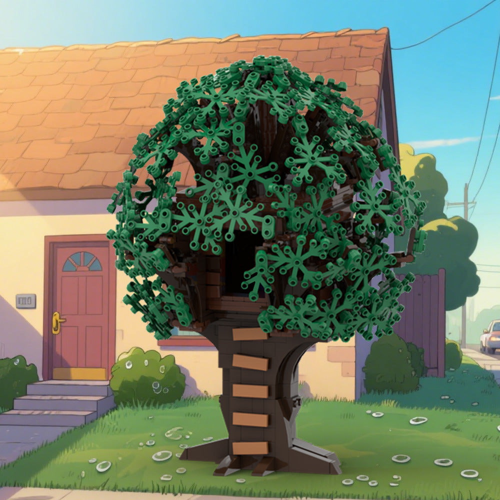 bart's treehouse building set | the simpsons | moc-220588 - 2