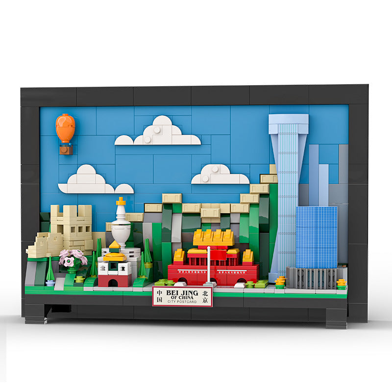 beijing city postcard - building blocks set - wange bricks - 579 pcs - 3