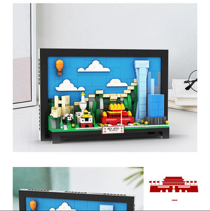 beijing city postcard - building blocks set - wange bricks - 579 pcs - 8