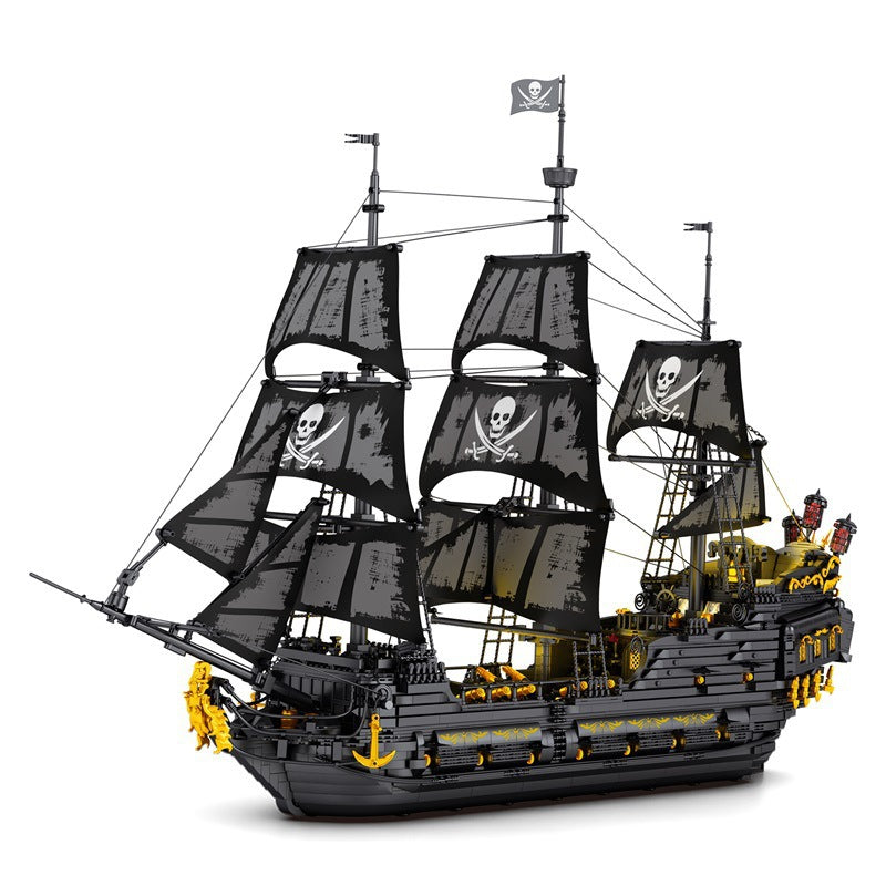 black pearl pirate ship with lights building block - reobrix 66036 - 5