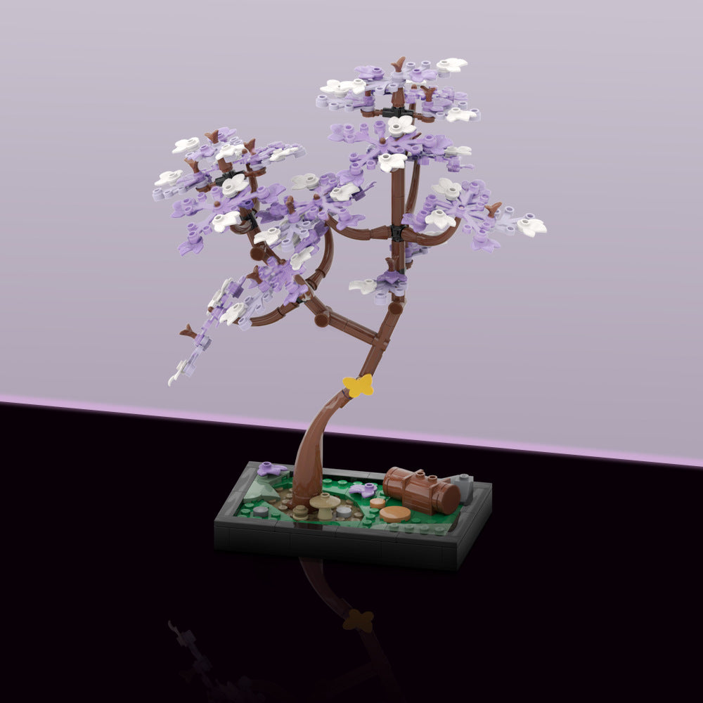 blossomed jacaranda tree diorama building set | moc-185280 - 1