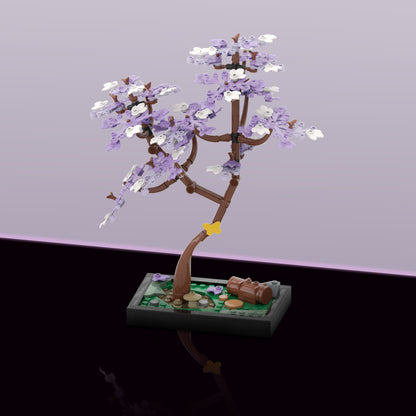 blossomed jacaranda tree diorama building set | moc-185280 - 1