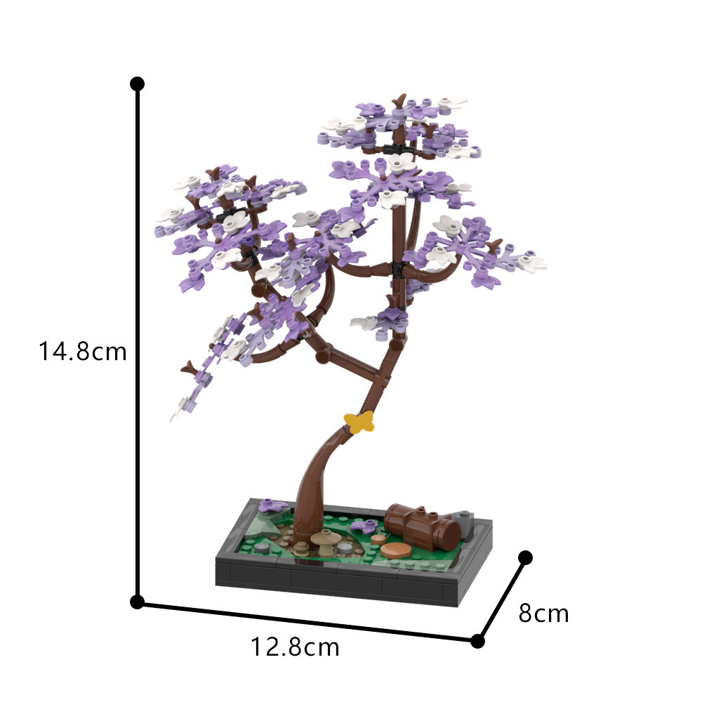 blossomed jacaranda tree diorama building set | moc-185280 - 3