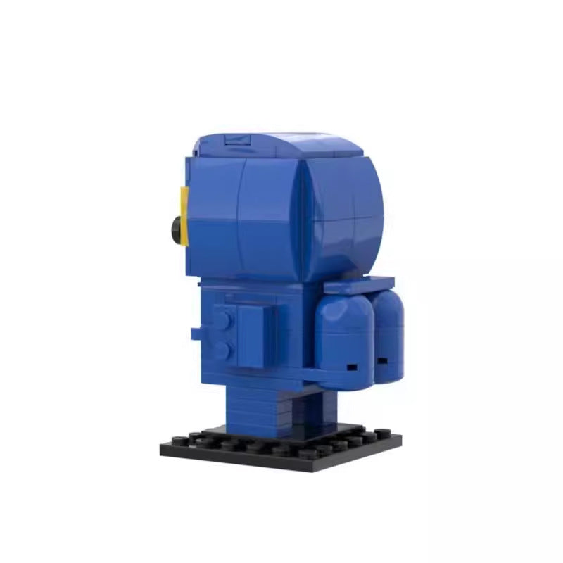 blue astronaut brickheadz building set | classic spaceman | moc-86057 - 3