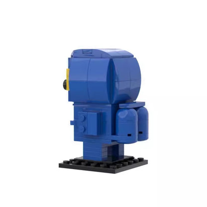blue astronaut brickheadz building set | classic spaceman | moc-86057 - 3