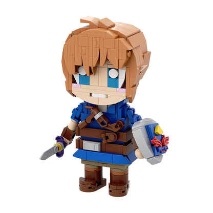 blue/green link brickheadz building set - zelda - 1