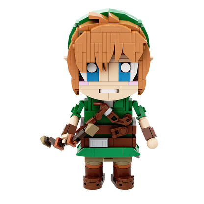 blue/green link brickheadz building set - zelda - 3