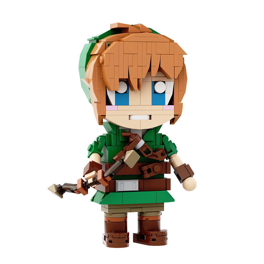 blue/green link brickheadz building set - zelda - 4