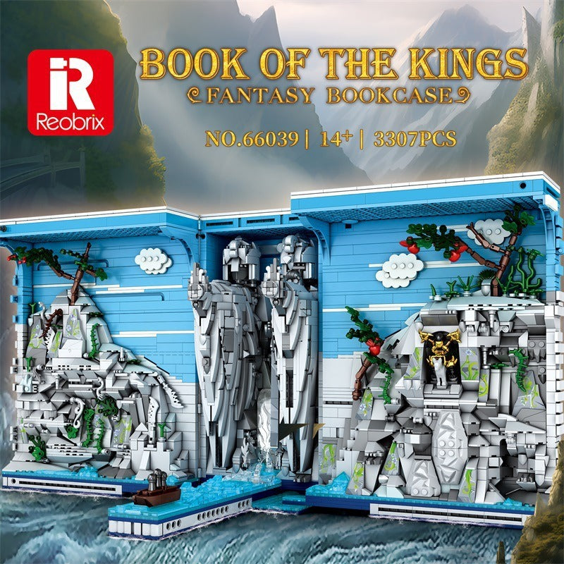 books of the kings - fantasy bookcase building blocks set - reobrix - 1