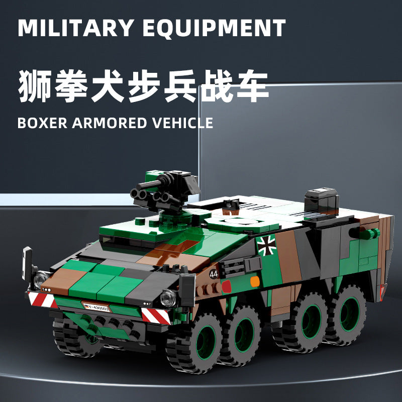 boxer armored vehicle building blocks set - wange bricks 438 pcs - 1