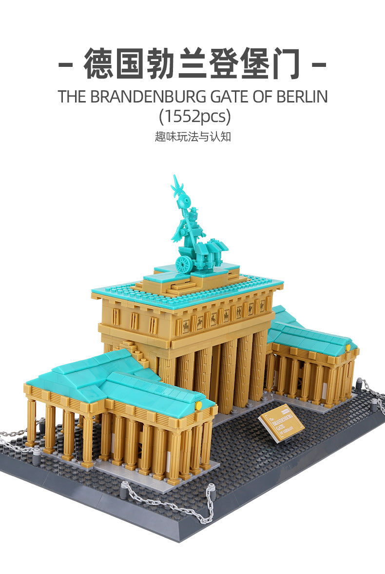 brandenburg gate, berlin - building blocks set - wange 6211 - 1