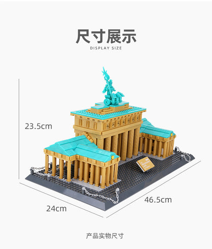 brandenburg gate, berlin - building blocks set - wange 6211 - 8