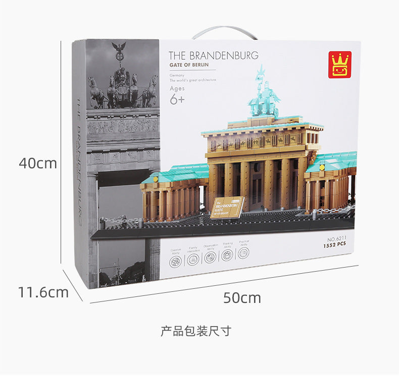 brandenburg gate, berlin - building blocks set - wange 6211 - 9